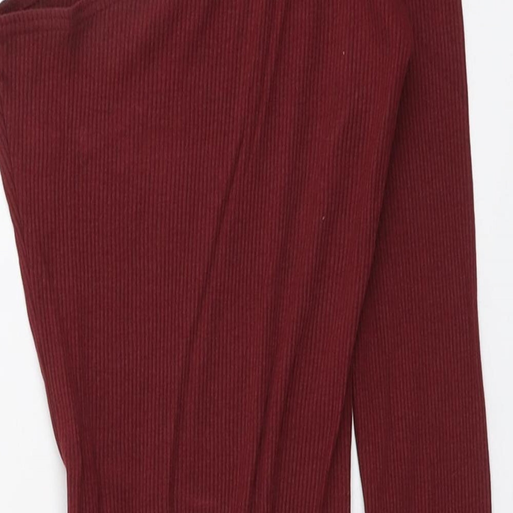 Topshop Womens Red Viscose Bodysuit One-Piece Size 6 Snap