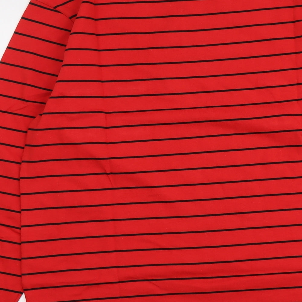 Cardiff City FC Mens Red Striped Cotton T-Shirt Size L Round Neck