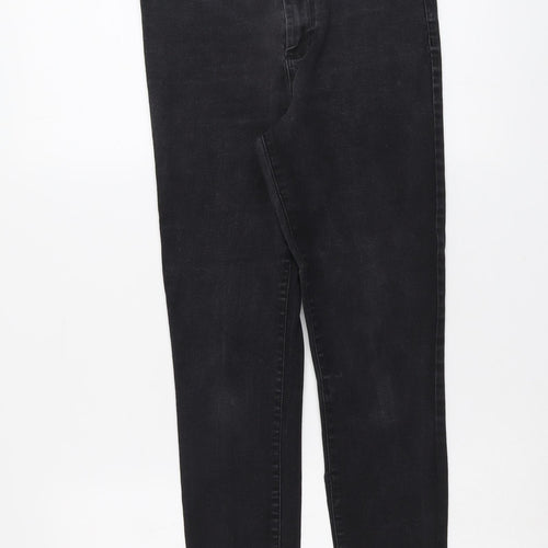 Denim & Co. Womens Grey Cotton Skinny Jeans Size 14 L26 in Regular Button
