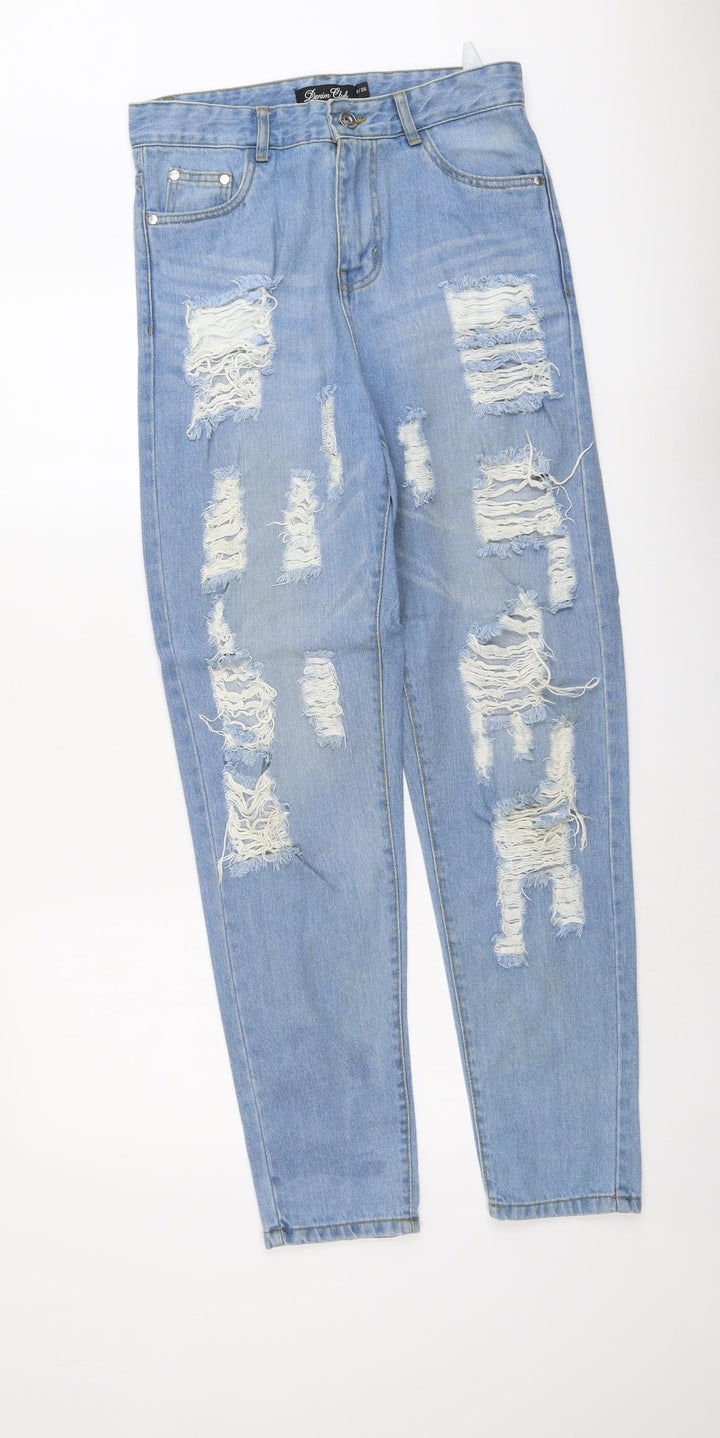Denim Club Womens Blue Cotton Straight Jeans Size 8 L31 in Regular Button