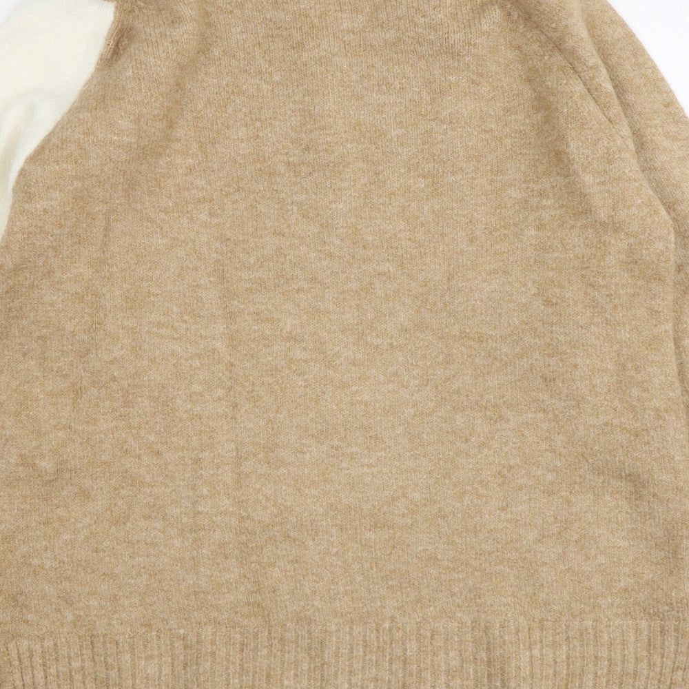 Marks and Spencer Womens Multicoloured Round Neck Geometric Acrylic Tunic Jumper Size M