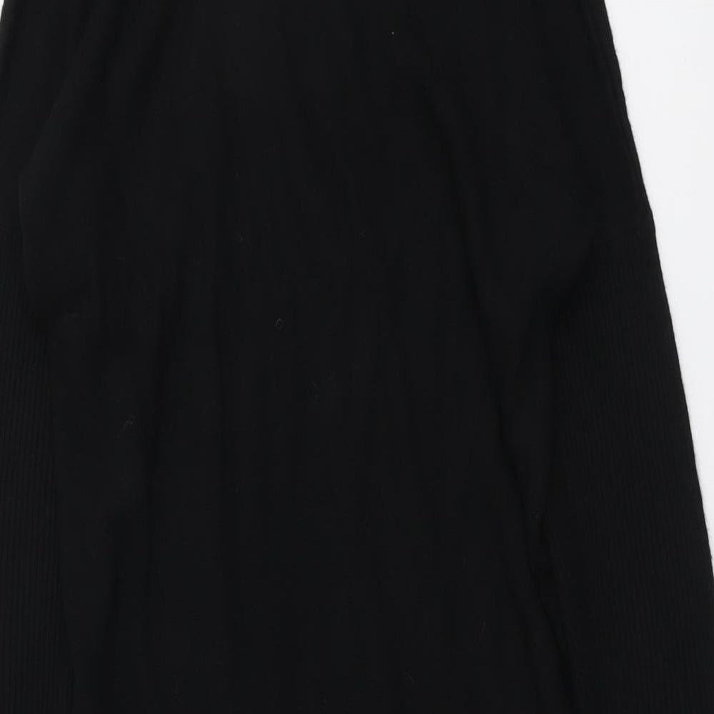 Peacocks Womens Black Acrylic Jumper Dress Size 8 Roll Neck Pullover