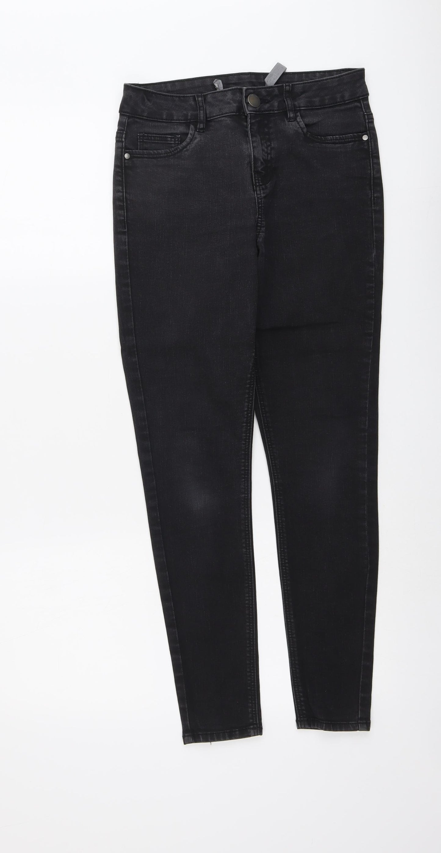 George Womens Black Cotton Skinny Jeans Size 8 L26 in Regular Button