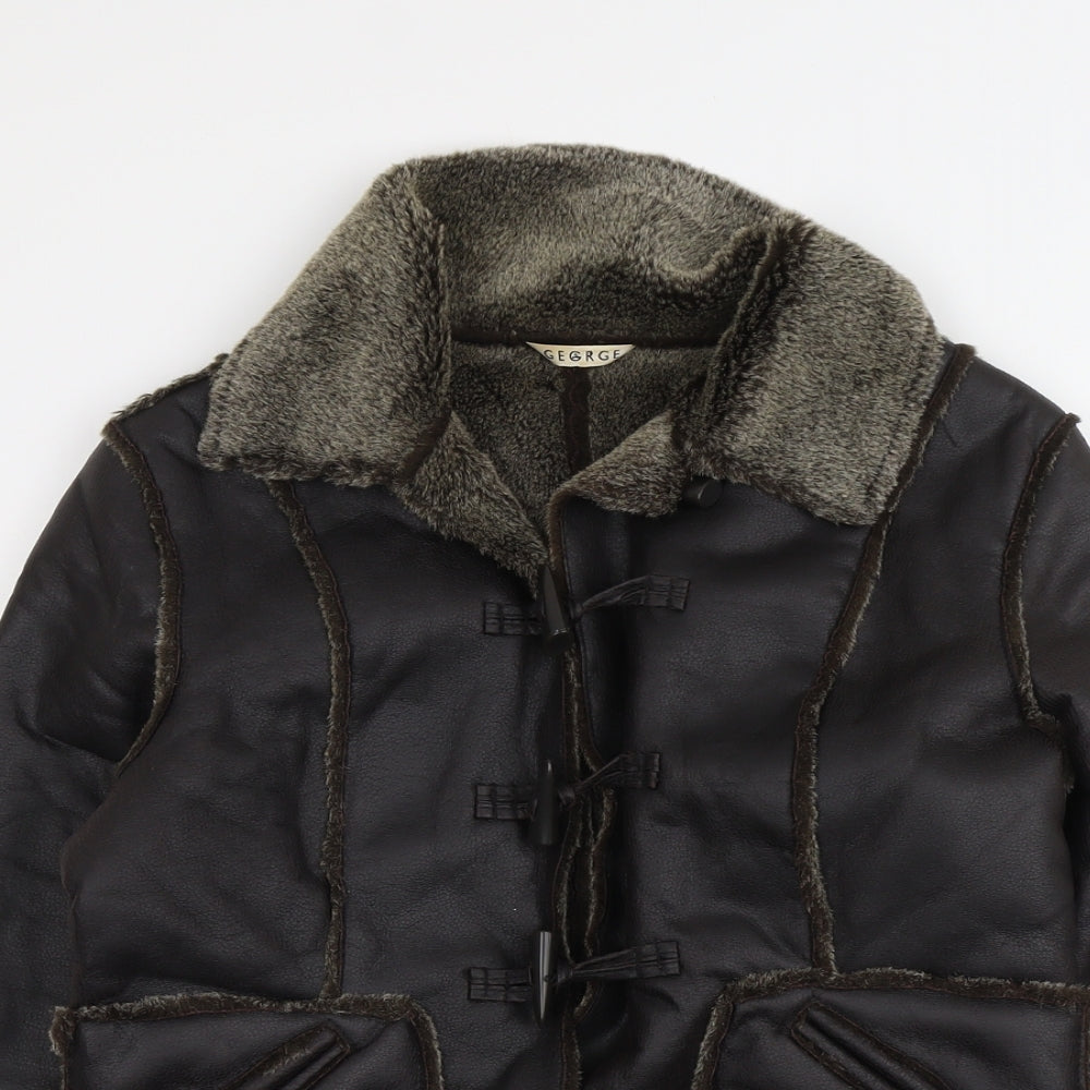 George Womens Brown Jacket Size 12 Button