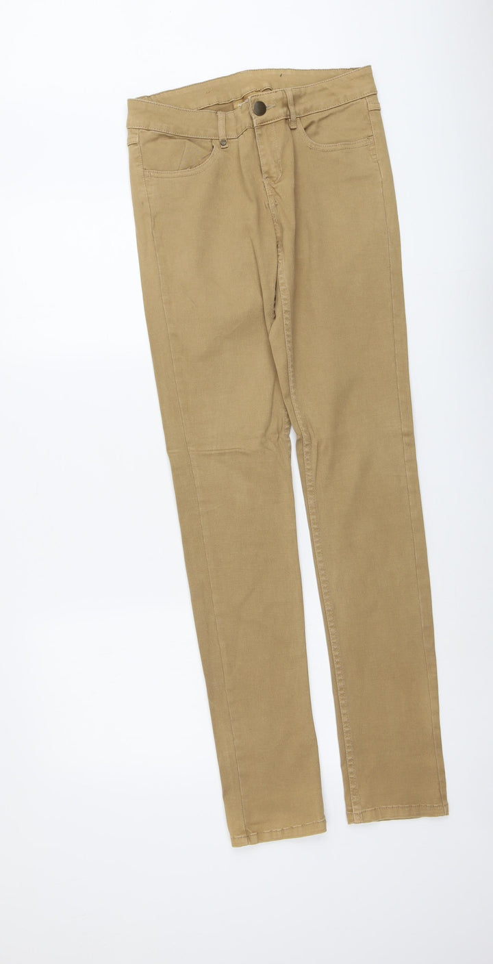 Janina Womens Brown Cotton Skinny Jeans Size 8 L33 in Regular Button
