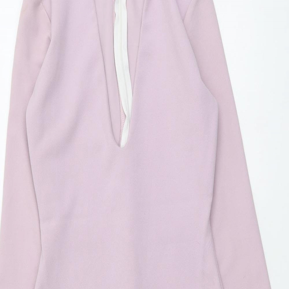 Missguided Womens Purple Polyester Bodycon Size 4XL Halter Zip