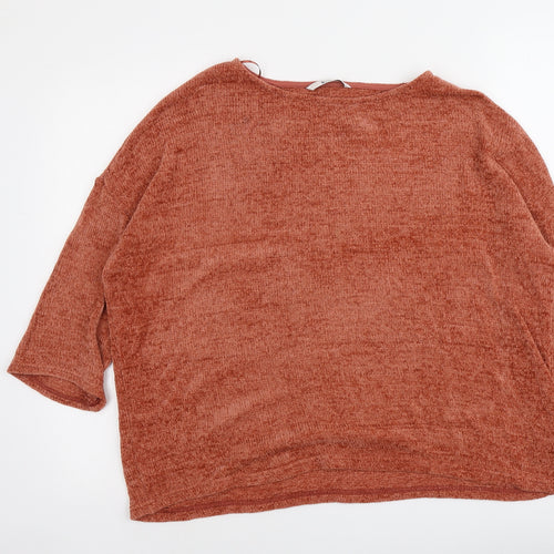 TU Womens Red Round Neck Acrylic Pullover Jumper Size 16