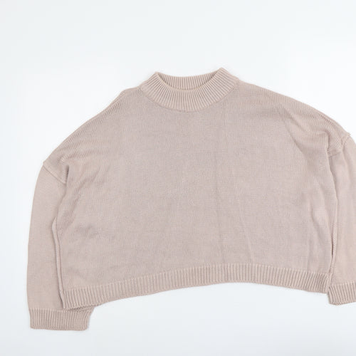 New Look Womens Pink Round Neck Acrylic Pullover Jumper Size S