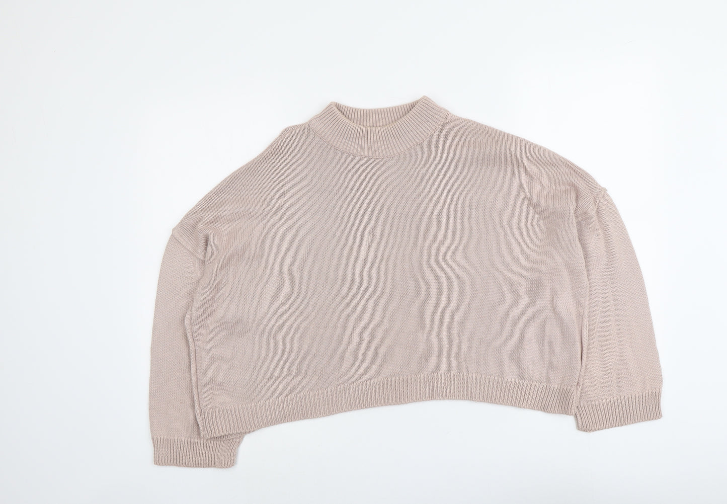 New Look Womens Pink Round Neck Acrylic Pullover Jumper Size S