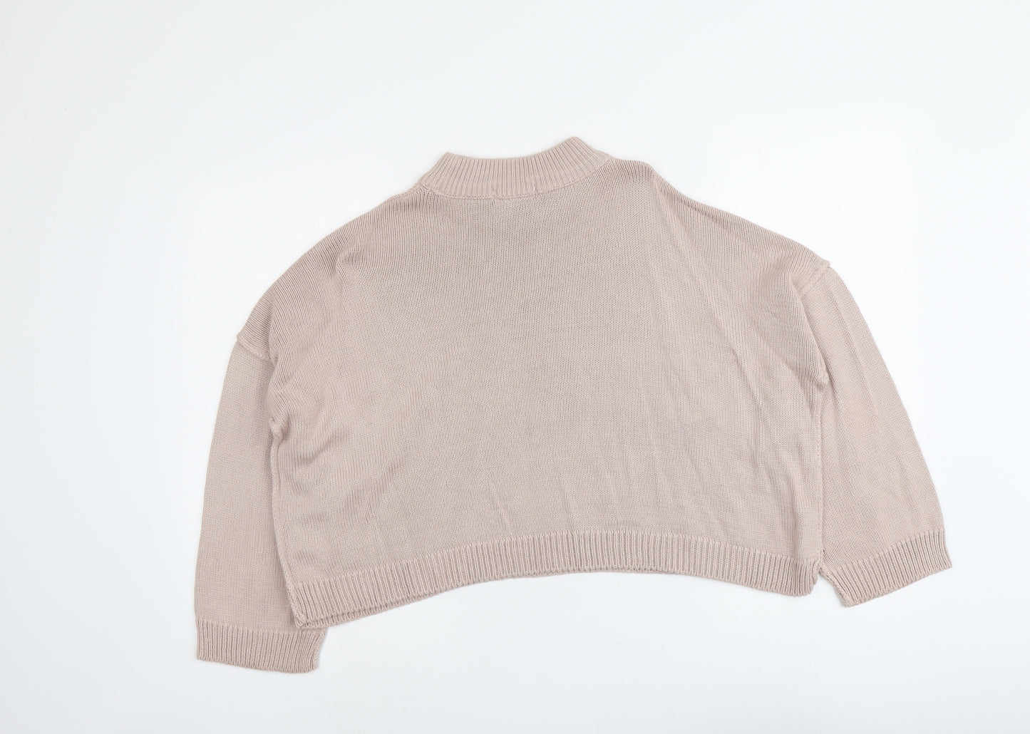 New Look Womens Pink Round Neck Acrylic Pullover Jumper Size S