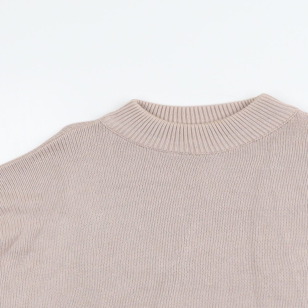 New Look Womens Pink Round Neck Acrylic Pullover Jumper Size S