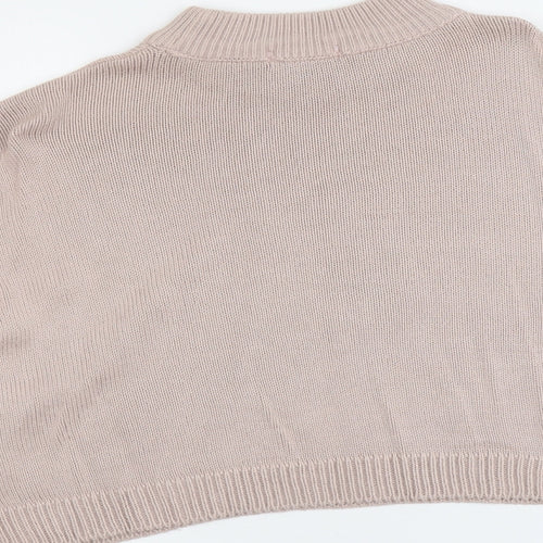 New Look Womens Pink Round Neck Acrylic Pullover Jumper Size S