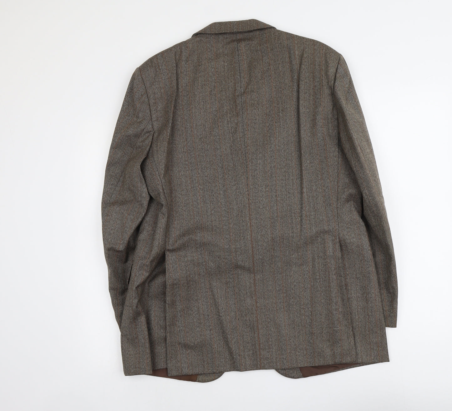 Austin Reed Mens Brown Plaid Polyester Jacket Blazer Size M Regular