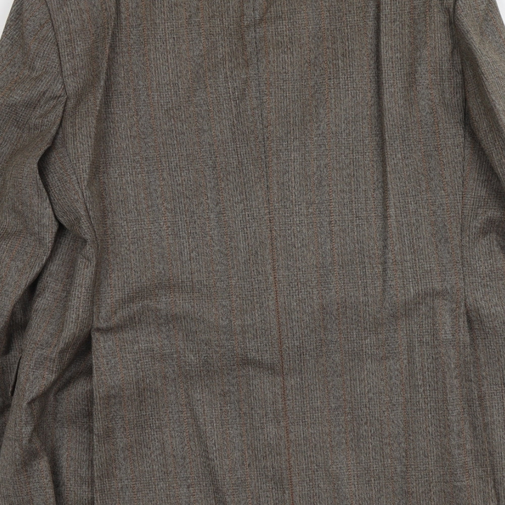 Austin Reed Mens Brown Plaid Polyester Jacket Blazer Size M Regular