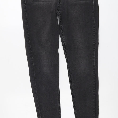 Dorothy Perkins Womens Grey Cotton Skinny Jeans Size 12 L26 in Regular Button