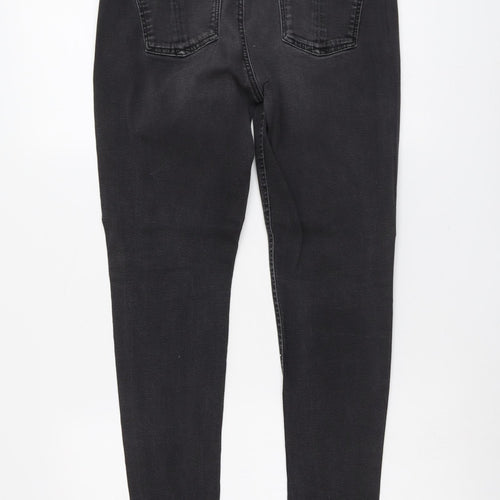 Dorothy Perkins Womens Grey Cotton Skinny Jeans Size 12 L26 in Regular Button