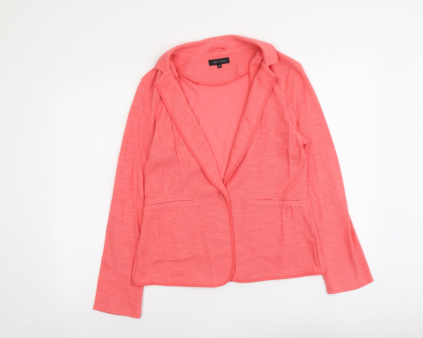 New Look Womens Pink Jacket Blazer Size 12 Button