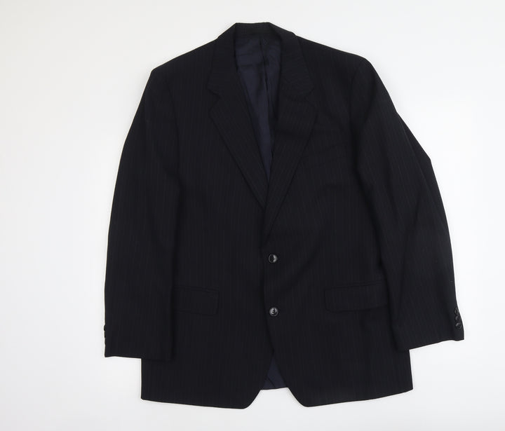 Marks and Spencer Mens Black Polyester Jacket Suit Jacket Size L Regular