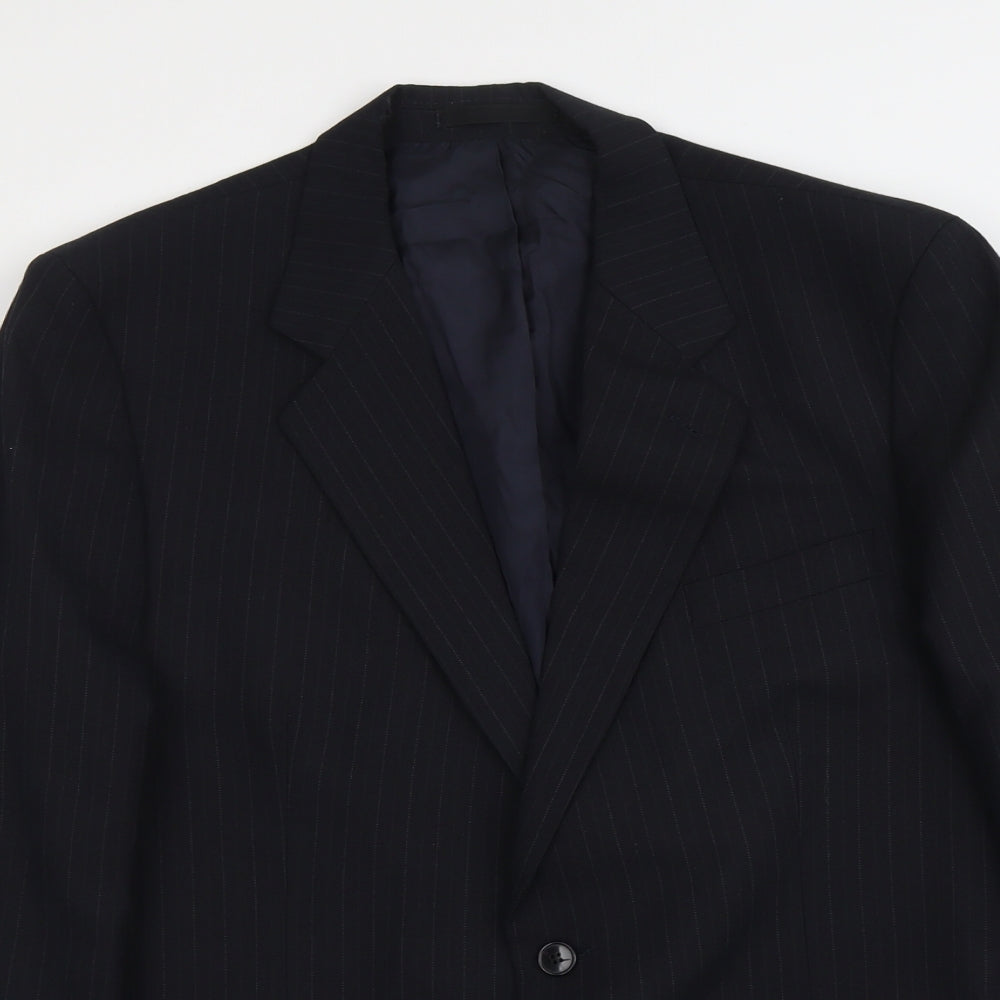 Marks and Spencer Mens Black Polyester Jacket Suit Jacket Size L Regular