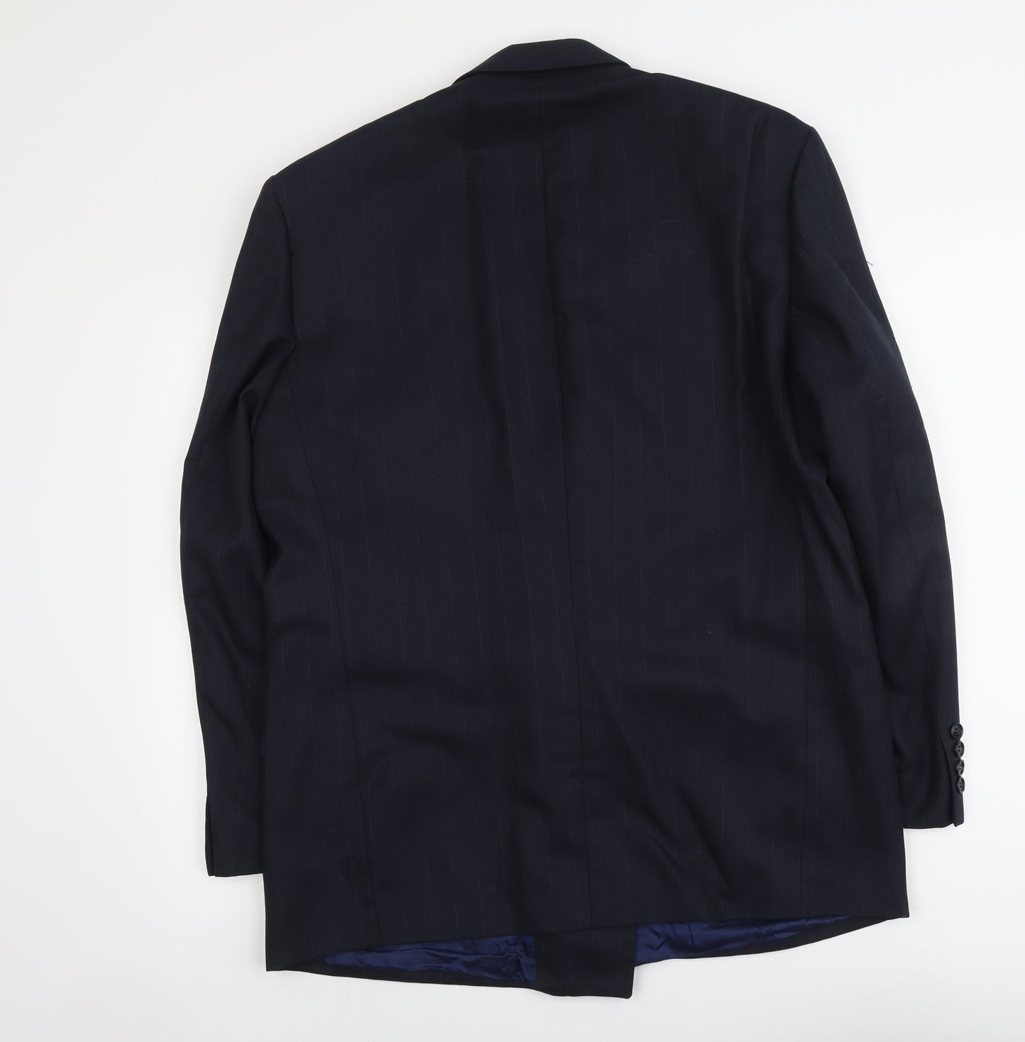 Magee Mens Blue Wool Jacket Suit Jacket Size L Regular