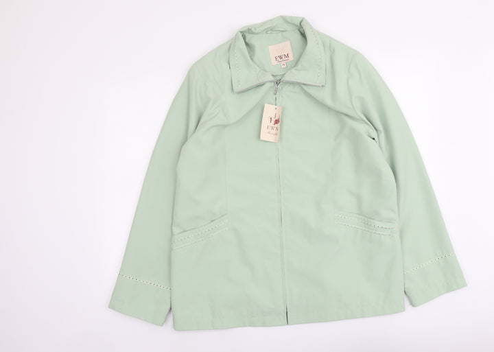 EWM Womens Green Jacket Size 16 Zip