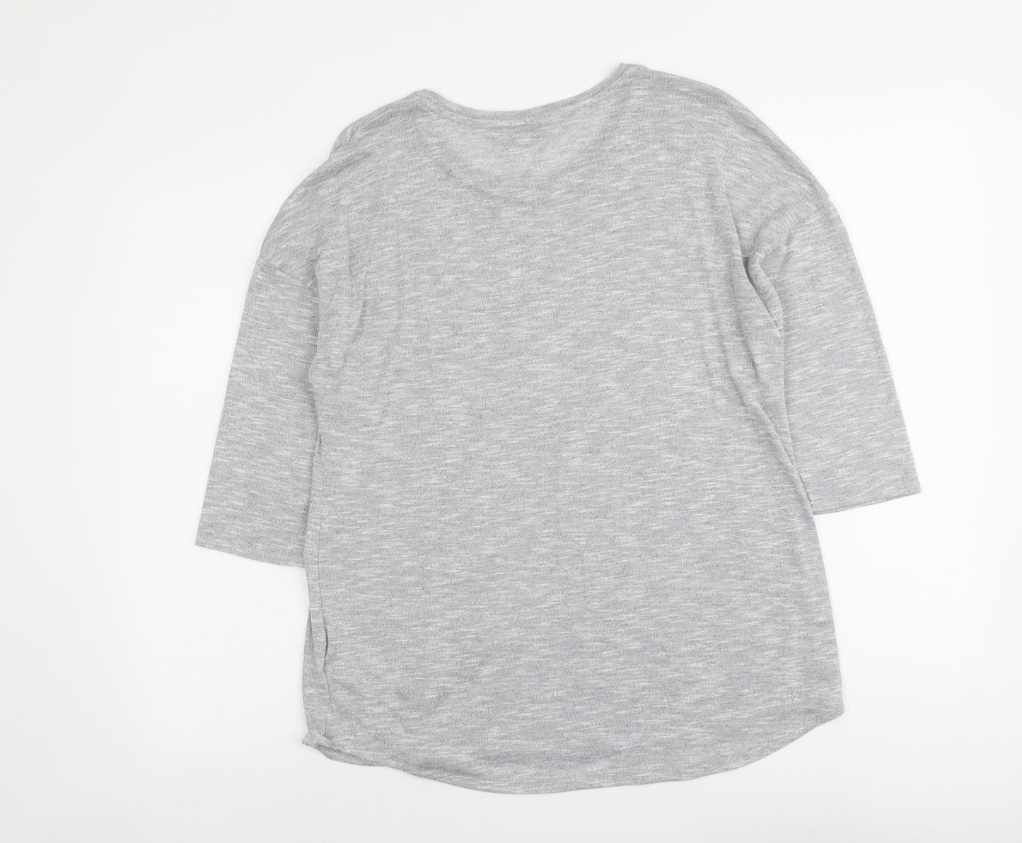 Papaya Womens Grey Viscose Basic T-Shirt Size 16 Round Neck - Ciao Bella