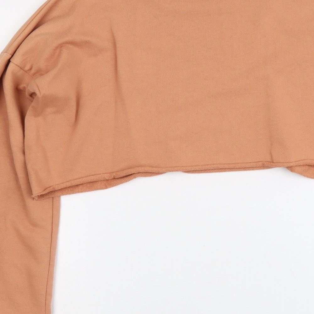 PRETTYLITTLETHING Womens Orange Cotton Pullover Sweatshirt Size 16 Pullover