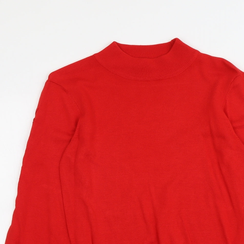 Lauren Taylor Womens Red Round Neck Viscose Pullover Jumper Size S