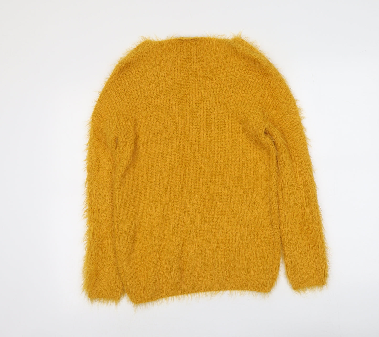 Primark Womens Yellow V-Neck Nylon Pullover Jumper Size XS