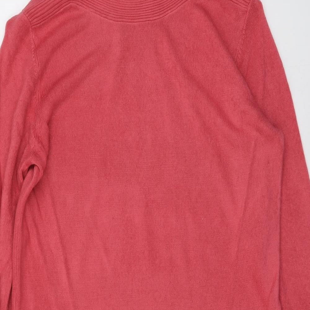 Originals Womens Pink Round Neck Acrylic Pullover Jumper Size 16