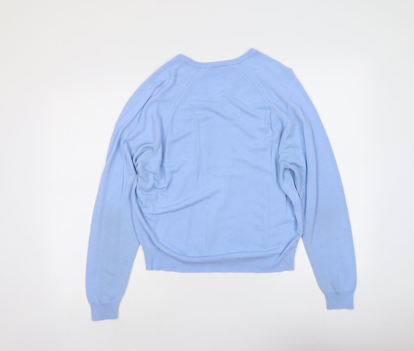Littlewoods Womens Blue V-Neck Acrylic Pullover Jumper Size 20