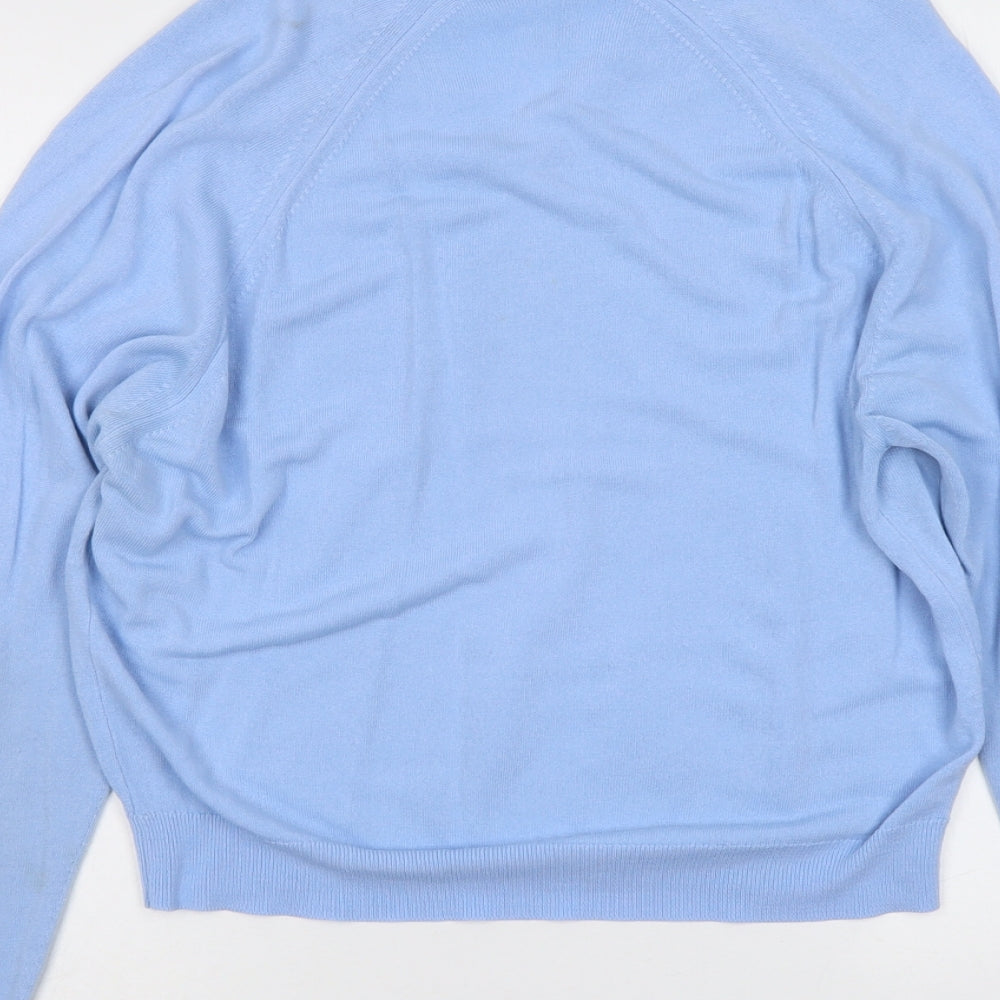 Littlewoods Womens Blue V-Neck Acrylic Pullover Jumper Size 20