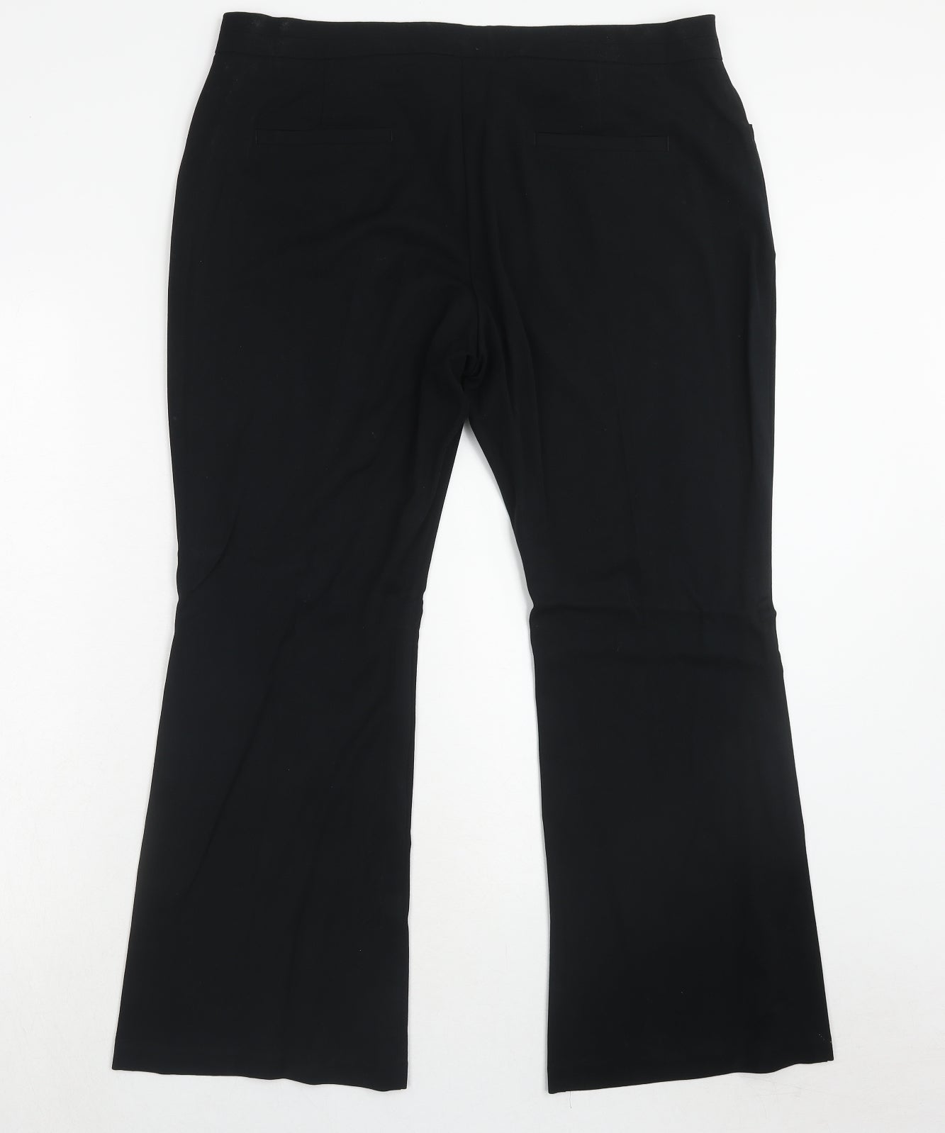 Marks and Spencer Womens Black Polyester Trousers Size 16 Regular Zip