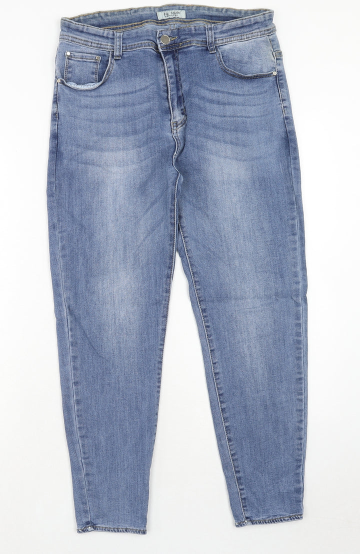 Big Spade Womens Blue Cotton Skinny Jeans Size 34 in Regular Zip