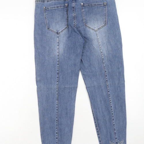 Big Spade Womens Blue Cotton Skinny Jeans Size 34 in Regular Zip