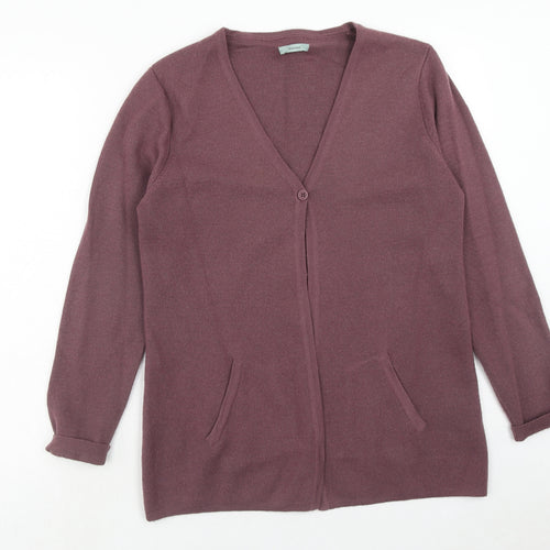 Hawkshead Womens Purple V-Neck Acrylic Cardigan Jumper Size 12