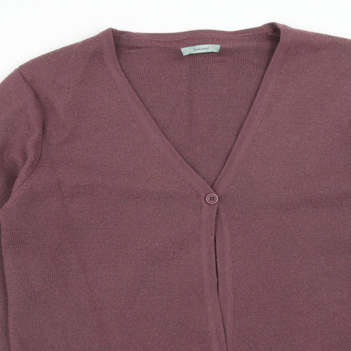 Hawkshead Womens Purple V-Neck Acrylic Cardigan Jumper Size 12