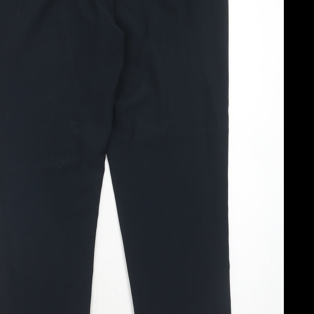 BHS Womens Blue Polyester Trousers Size 14 Regular Hook & Eye