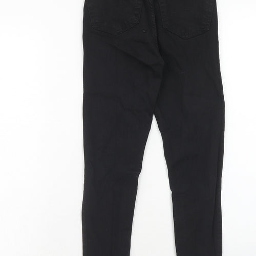Topshop Womens Black Cotton Skinny Jeans Size 25 in L30 in Regular Zip