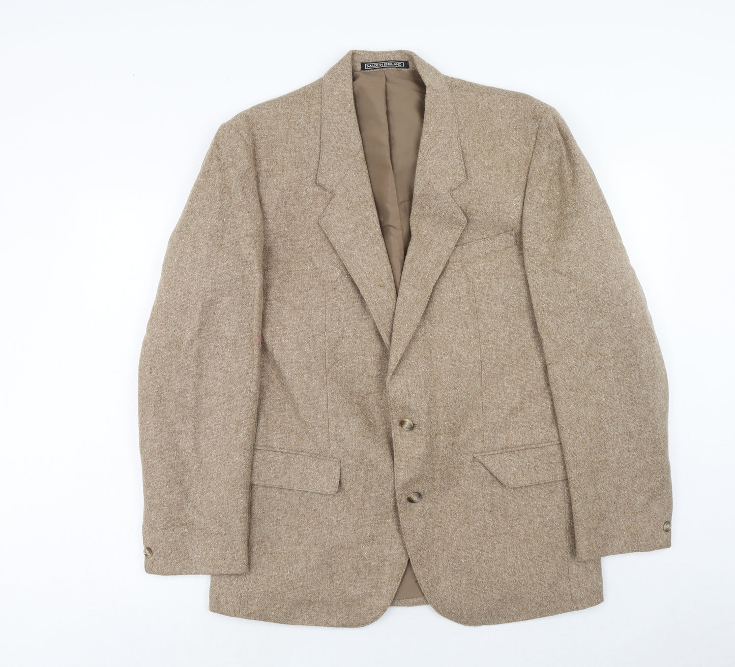 Preworn Mens Brown Wool Jacket Blazer Size 40 Regular