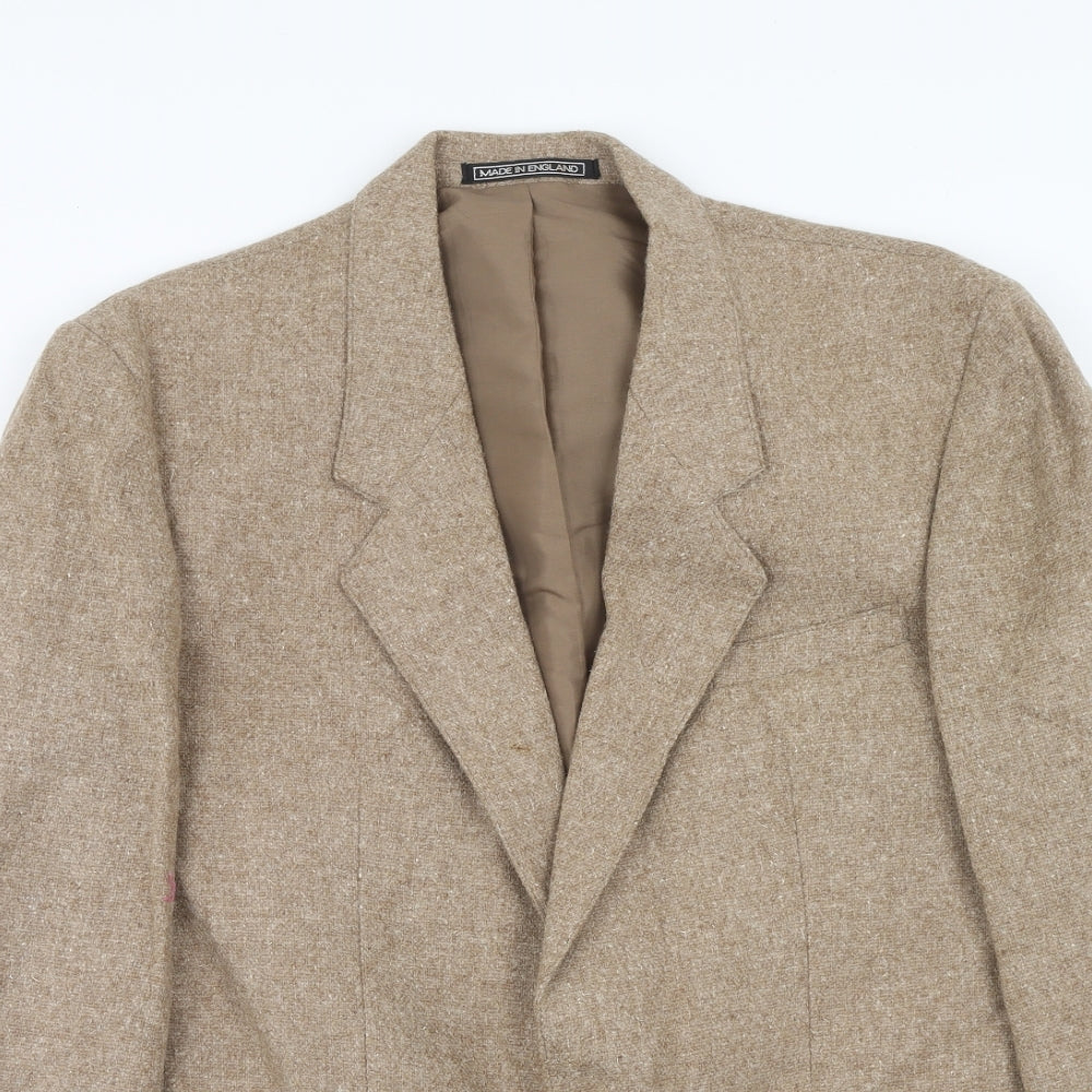 Preworn Mens Brown Wool Jacket Blazer Size 40 Regular