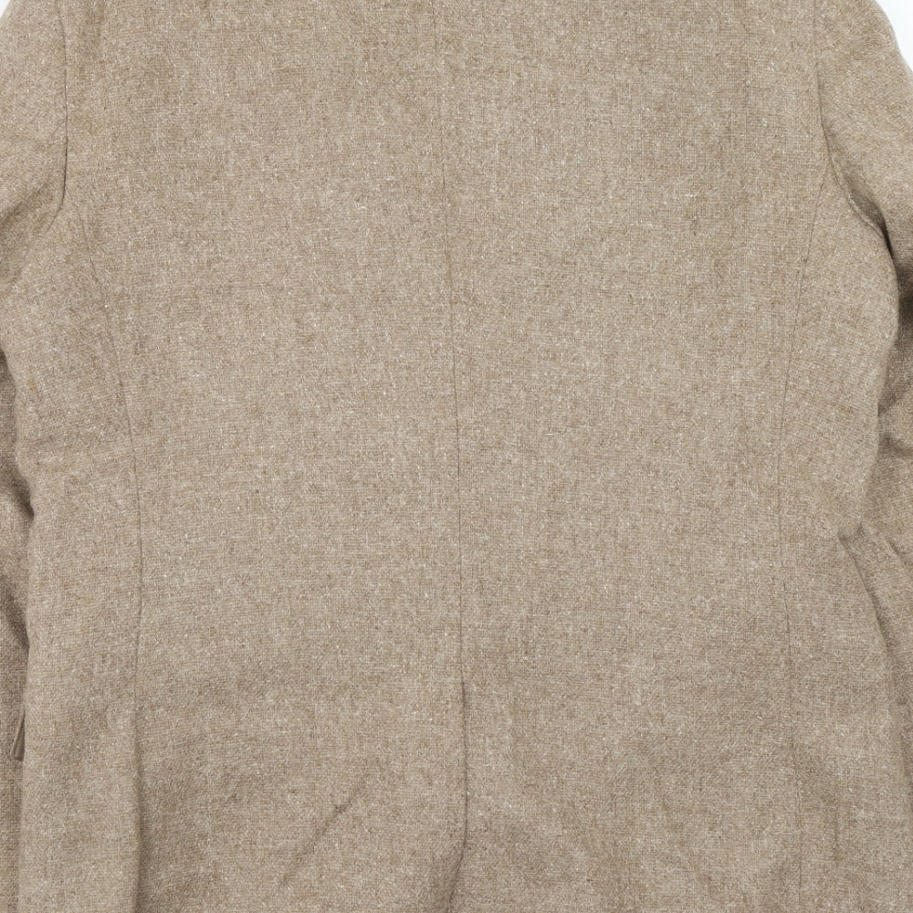 Preworn Mens Brown Wool Jacket Blazer Size 40 Regular
