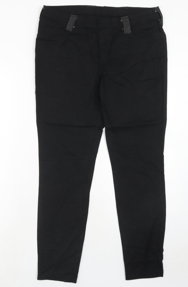 Preworn Womens Black Cotton Skinny Jeans Size 12 Regular