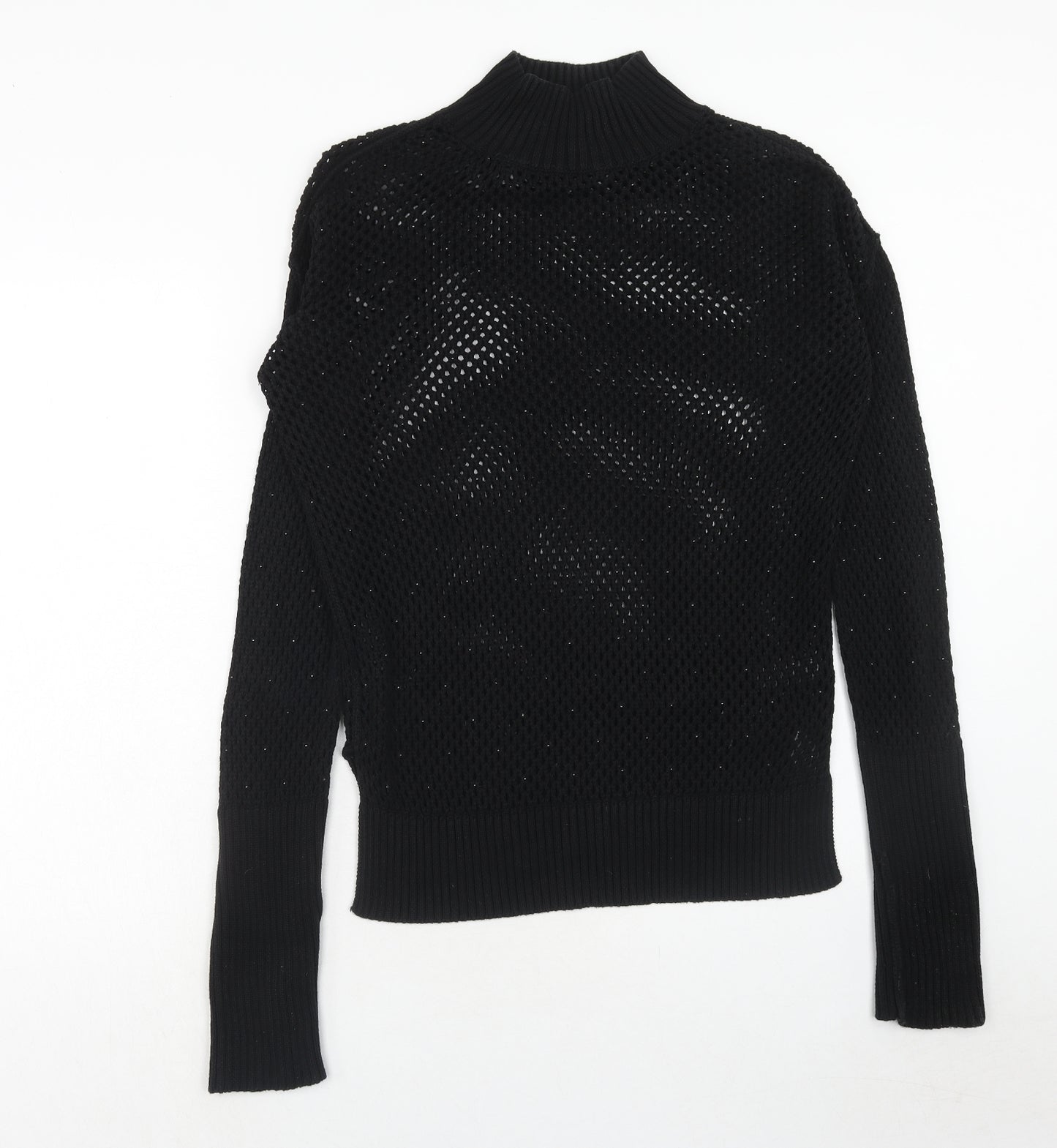 NEXT Womens Black High Neck Cotton Pullover Jumper Size 10