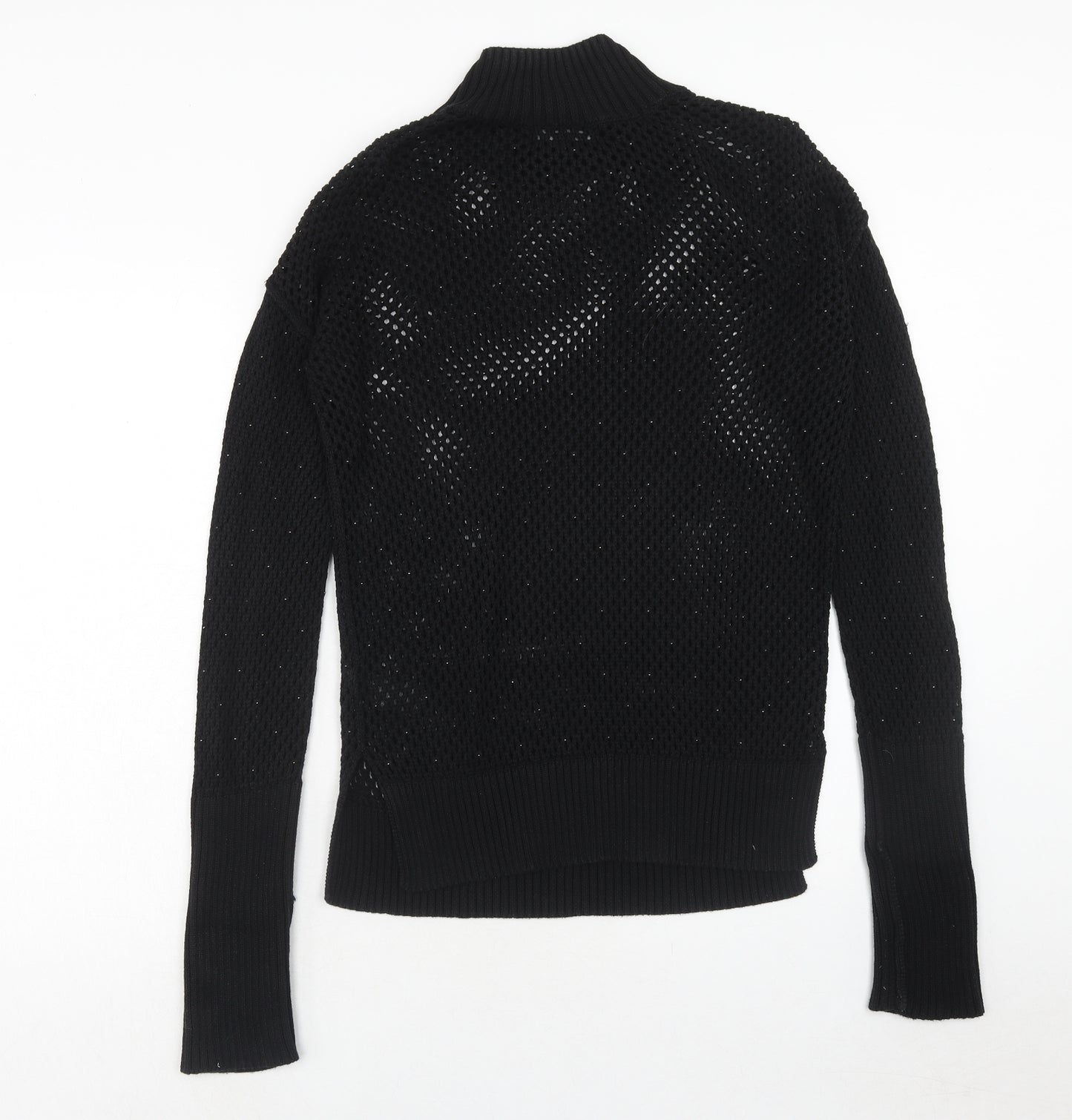 NEXT Womens Black High Neck Cotton Pullover Jumper Size 10