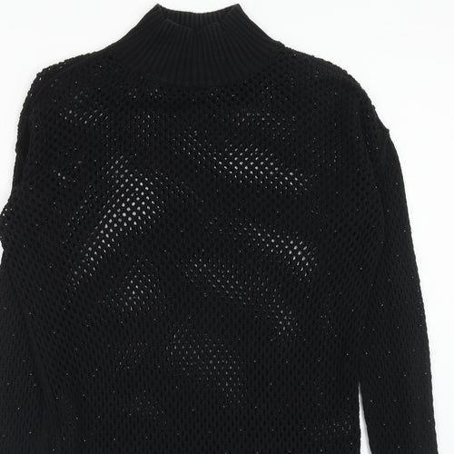 NEXT Womens Black High Neck Cotton Pullover Jumper Size 10