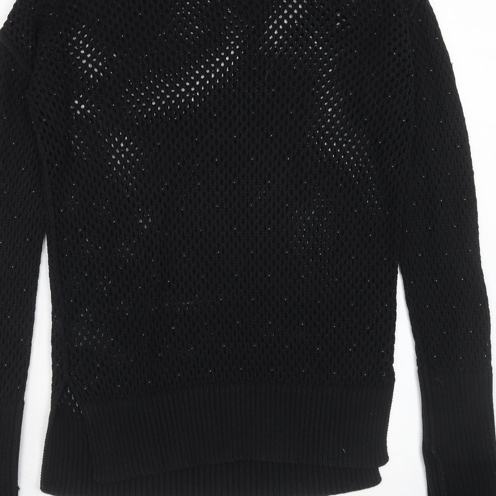 NEXT Womens Black High Neck Cotton Pullover Jumper Size 10