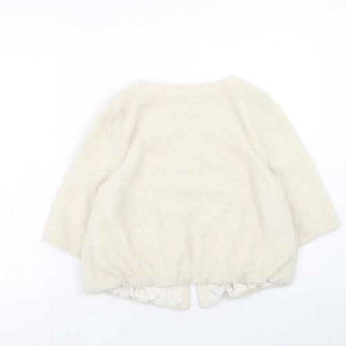 Kaleidoscope Womens Beige Scoop Neck Polyester Cardigan Jumper Size 14 - Embellished Neckline