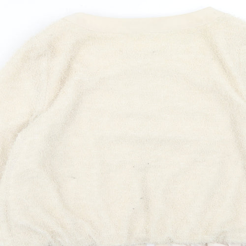 Kaleidoscope Womens Beige Scoop Neck Polyester Cardigan Jumper Size 14 - Embellished Neckline