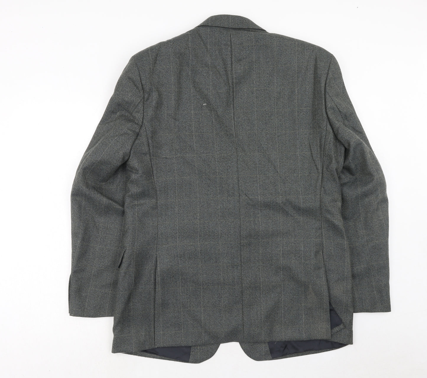 Periscope Mens Grey Check Polyester Jacket Suit Jacket Size 44 Regular